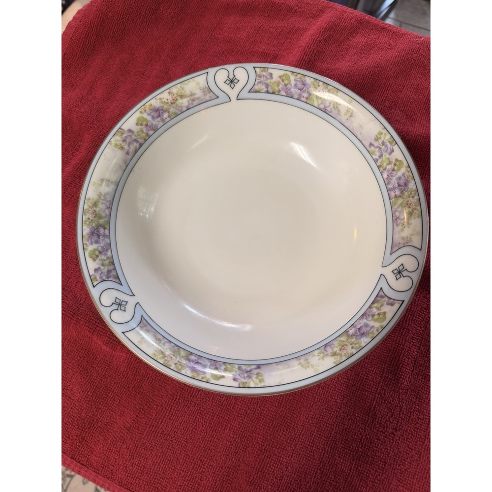 Hutschenreuther Bavaria Violet Set Celery Dish + Bowl Handpainted c1915